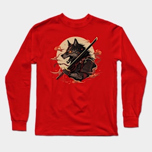 samurai wolf Long Sleeve T-Shirt